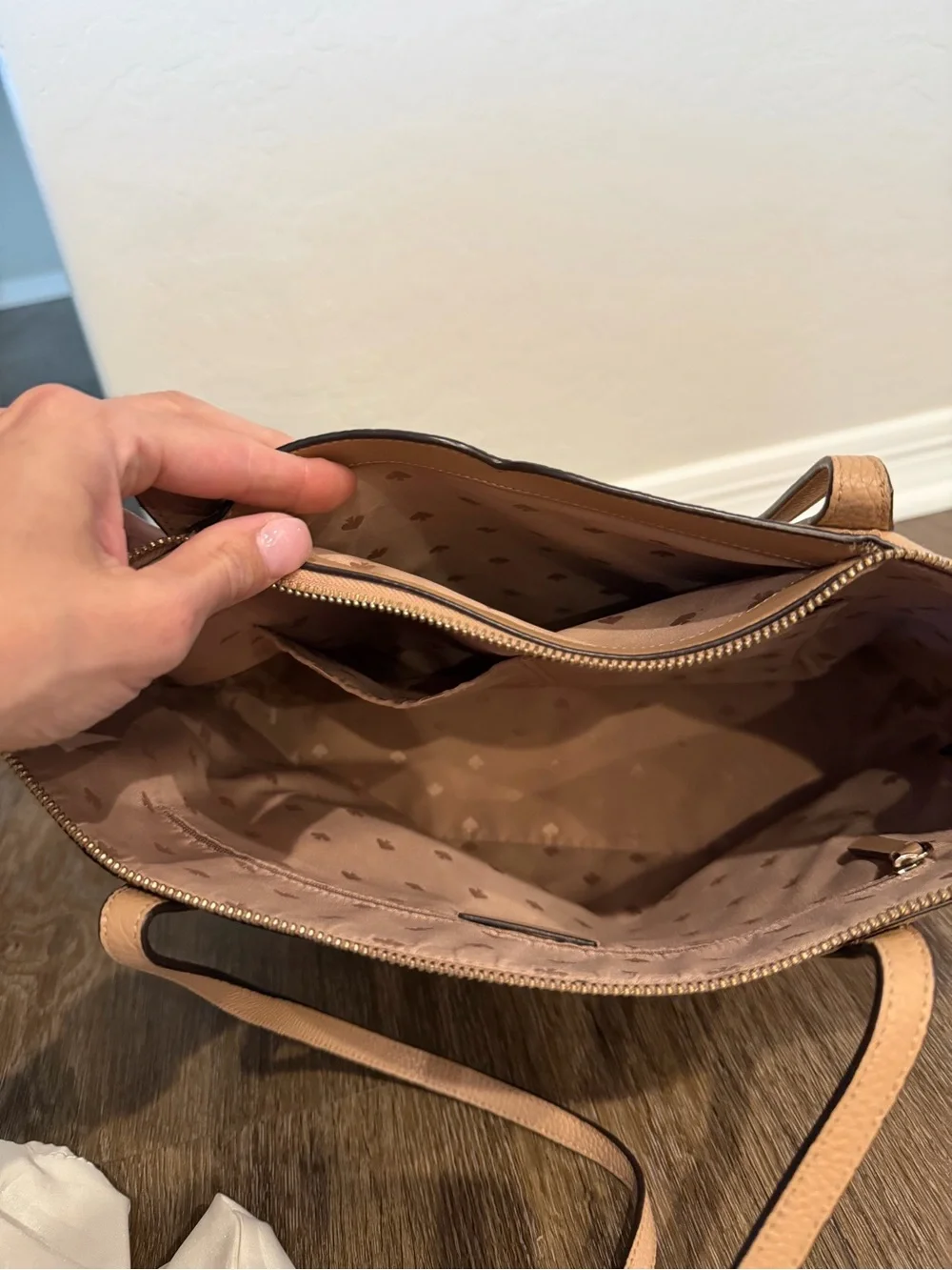 kate spade Pebbled Leather Tote in tan